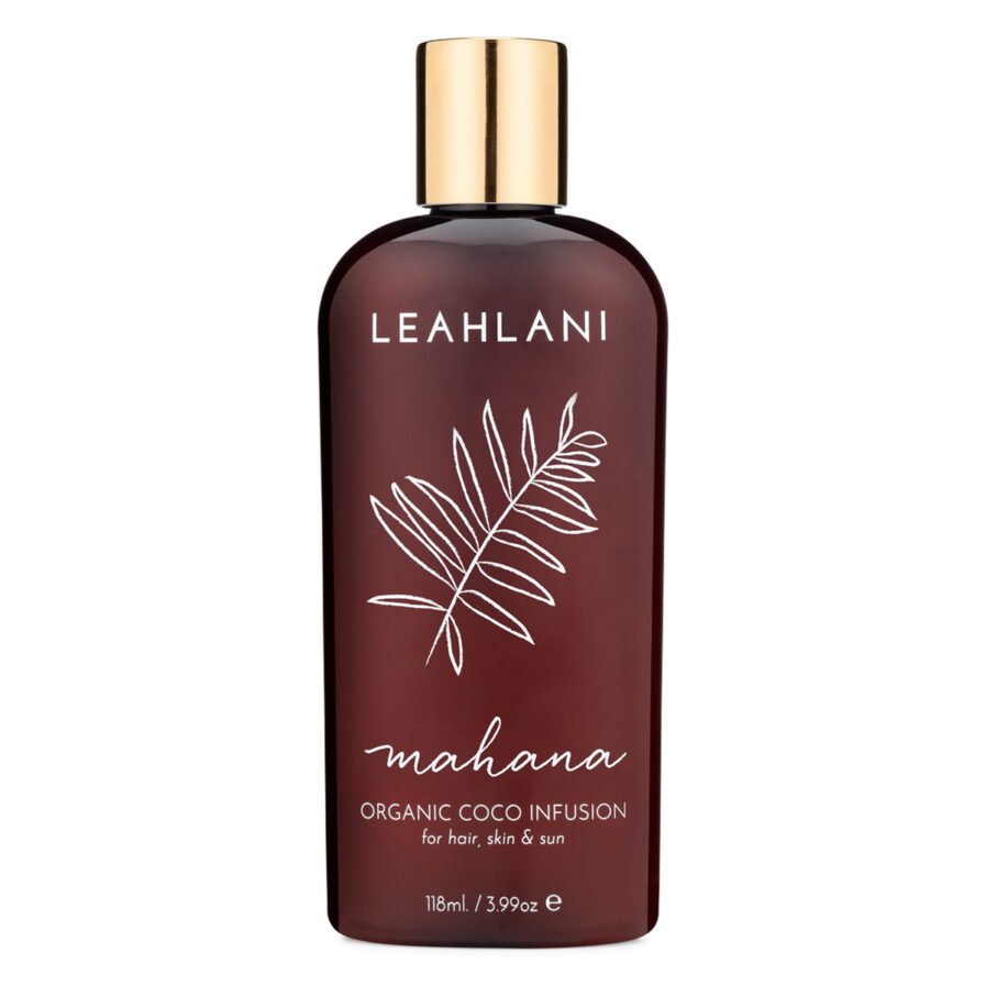 Shop Leahlani Skincare Mahana Coco Infusion, a luscious tropical body oil for silky soft skin.