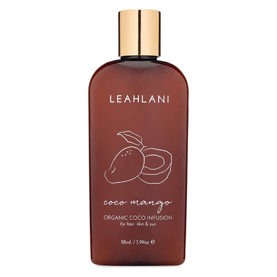 Leahlani Coco Mango Coco Infusion is a beachy body and hair oil with a dreamy tropical scent of juicy mango and coconut cream.