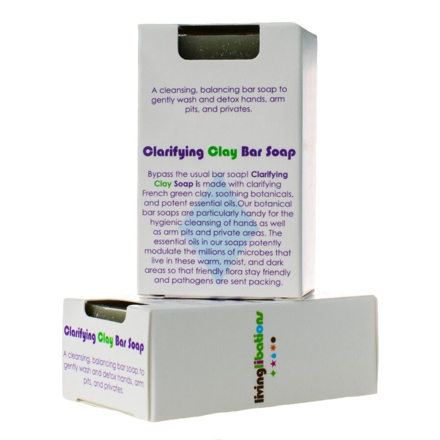 Buy Living Libations Clarifying Clay Soap to wash hand and body of impurities and odor.