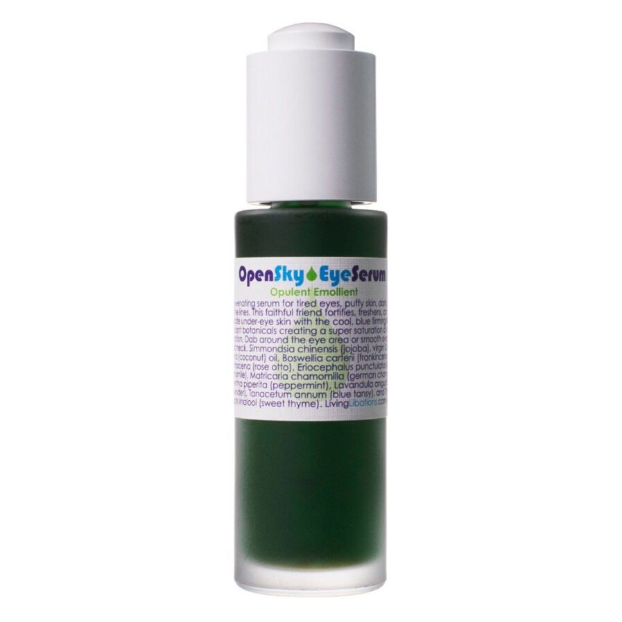 Buy Living Libations Open Sky Eye Serum to sooth puffiness, soften lines and and awaken tired eyes.