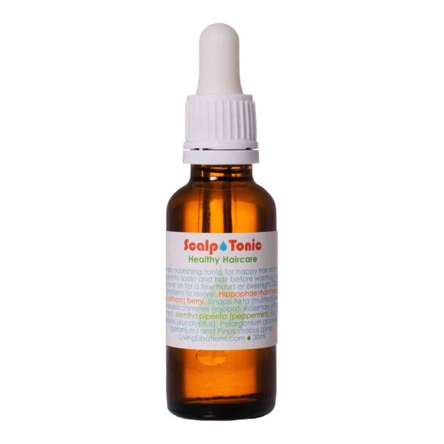 Living Libations Scalp Tonic is a moisturizing scalp treatment for eliminating scalp dryness and flakes.