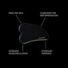 Loa Skin Antigravity Gua Sha is handcrafted from black obsidian stone with a ribbed side for a deeper massage treatment.