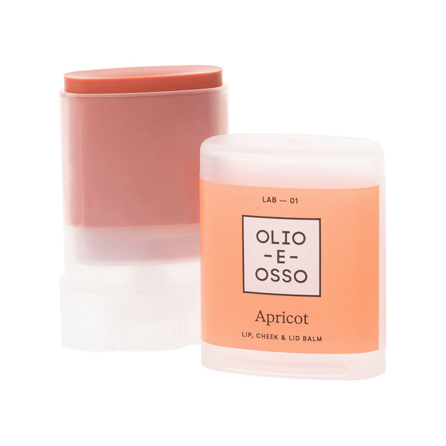 Shop Olio E Osso Lab 01 Apricot, a warm pink coral balm for lips, cheeks and eyelids.