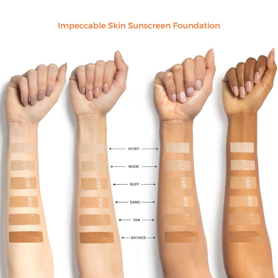 Suntegrity Impeccable Skin, mineral sunscreen foundation, full collection available at Inspire Beauty.